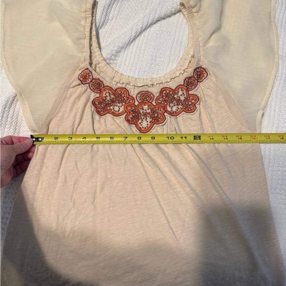 Deletta (Anthropologie) Cream Blouse with Red Embroidery - Picture 6 of 9